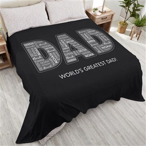 Dad Repeating Name Personalized 90x108 Plush King Fleece Blanket - 46758-K