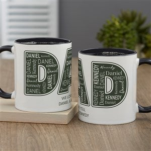 Dad Repeating Name Personalized Coffee Mug - Black - 46768-B