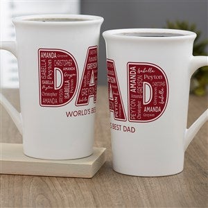 Dad Repeating Name Personalized Latte Mug 16 oz.- White - 46768-U