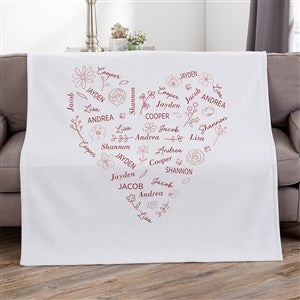 Blooming Heart Personalized Sweatshirt Blanket - 50x60 - 46770-SW