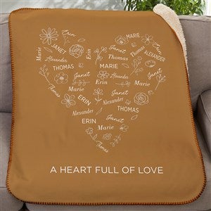 Blooming Heart Personalized Blanket - Sherpa Fleece - 30x40 - 46770-SS