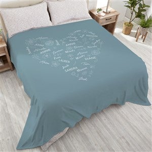Blooming Heart Personalized Blanket - Plush Fleece - King - 46770-K