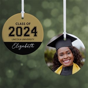 Collegiate Year Personalized Graduation Ornament- 2.85" Glossy - 2 Sided - 46790-2S