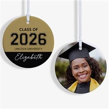 Collegiate Year Personalized Graduation Ornament- 2.85 Glossy - 2 Sided - 46790-2S