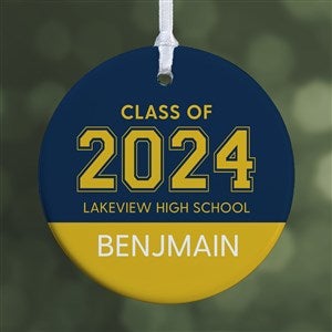 Collegiate Year Personalized Graduation Ornament- 2.85" Glossy - 1 Sided - 46790-1S