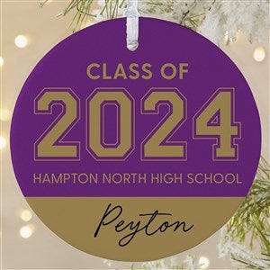 Collegiate Year Personalized Graduation Ornament- 3.75quot; Matte - 1 Sided - 46790-1L