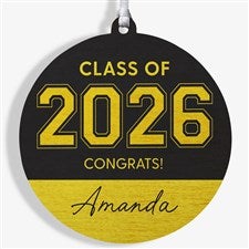 Collegiate Year Personalized Graduation Ornament- 3.75 wood - 1 Sided - 46790-1W