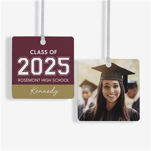 Collegiate Year Personalized Graduation Ornament- 2.75 Metal - 2 Sided - 46790-2M