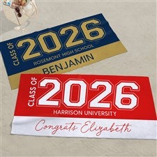 Collegiate Year Personalized 35x72 Graduation Beach Towel - 46792-L