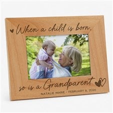 A Grandparent Is Born Personalized Frame- 4 x 6 - 46801-S
