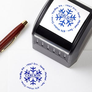 Snowflake Greetings Custom Address Stamp - 4682