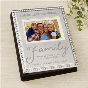 Where Life Begins Engraved Silver Beaded Mini Photo Album - 46825