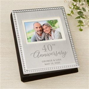 Anniversary Engraved Silver Beaded Mini Photo Album - 46833
