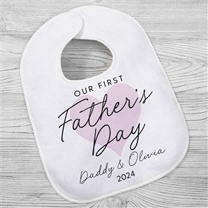 Our First Fathers Day Personalized Baby Bib - 46838-B