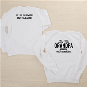 First Time Grandpa Personalized 2-Sided Hanes® Adult Crewneck Sweatshirt - 46841-S