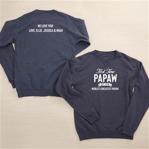 First Time Grandpa Personalized 2-Sided Hanes® Adult ComfortWash™ Sweatshirt - 46841-CWS