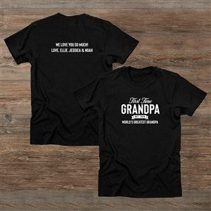 First Time Grandpa Personalized 2-Sided Hanes® Adult T-Shirt - 46842-AT