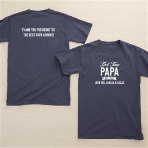 First Time Grandpa Personalized 2-Sided Hanes® Adult ComfortWash™ T-Shirt - 46842-CWT