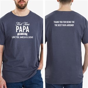 First Time Grandpa Personalized 2-Sided Hanes® Adult ComfortWash™ T-Shirt - 46842-CWT