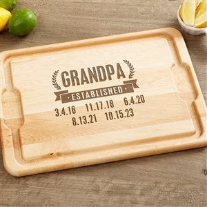 Date Established Personalized Extra Large Hardwood Cutting Board- 15x21 - 46845-XL