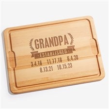 Date Established Personalized Extra Large Hardwood Cutting Board- 15x21 - 46845-XL