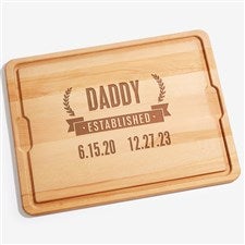 Date Established Personalized Oversized Hardwood Cutting Board- 18x24 - 46845-XXL
