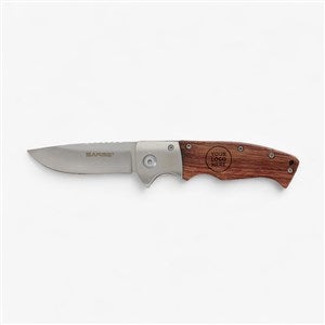 Personalized Wooden Handle Folding Knife - 46858
