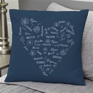 Blooming Heart Personalized Throw Pillow - Large - 46893-L