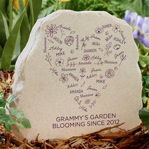 Blooming Heart Personalized Standing Garden Stone - 46895