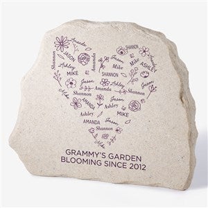 Blooming Heart Personalized Standing Garden Stone - 46895