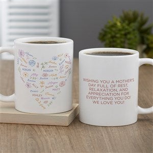 Blooming Heart Personalized Coffee Mug 11 oz.- White - 46903-W