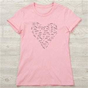 Blooming Heart Personalized Ladies Fitted T-shirts - Next Level - 46911-NL