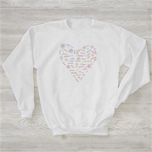 Blooming Heart Personalized Ladies Crewneck Sweatshirt  - 46914-WS