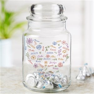 Blooming Heart Personalized Glass Candy Jar - 46917