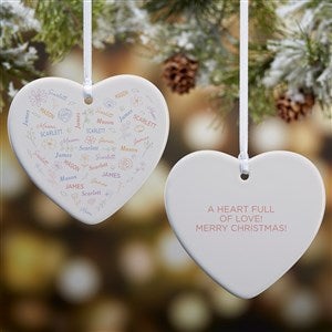 Blooming Heart Personalized Heart Ornament- 3.25" Glossy - 2 Sided - 46923-2