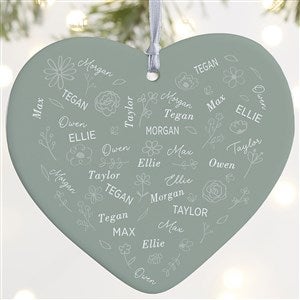 Blooming Heart Personalized Heart Ornament- 4 Matte - 1 Sided - 46923-1L