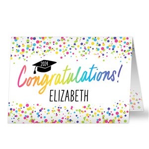 Colorful Graduation Personalized Greeting Card-Horizontal - 46929