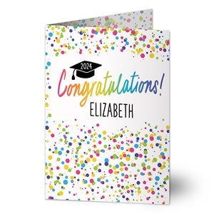 Colorful Graduation Personalized Greeting Card-Vertical - 46929-V