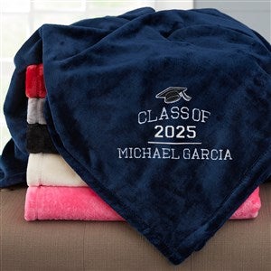 The Graduate Embroidered 50x60 Navy Fleece Blanket - 46955-SN