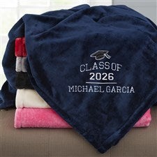 The Graduate Embroidered 50x60 Navy Fleece Blanket - 46955-SN