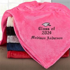 The Graduate Embroidered Fleece Blanket - 50x60 Pink - 46955-SP