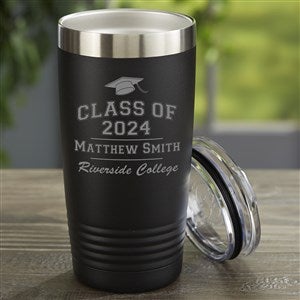 The Graduate Personalized 20 oz. Vacuum Insulated Stainless Steel Tumbler- Black - 46956-B