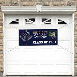 Repeating School Memories Personalized Graduation Photo Banner - 20x48 - 46961-S