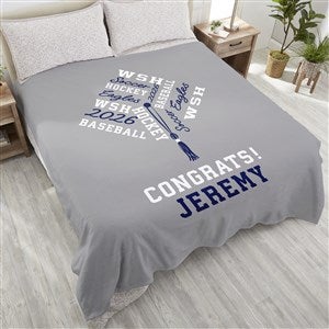 Repeating School Memories Personalized 90x90 Plush Queen Fleece Blanket - 46962-QU