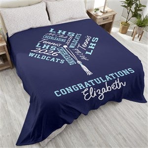 Repeating School Memories Personalized 90x108 Plush King Fleece Blanket - 46962-K