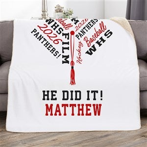 Repeating School Memories Personalized 30x40 Sherpa Blanket - 46962-SS