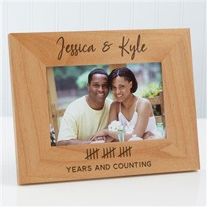 Anniversary Tally Personalized Wood Picture Frame - 4 x 6 - 46974