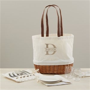 Lavish Last Name Embroidered Picnic Basket For Two - 46980