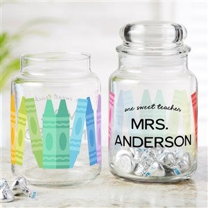 Color Crayon Personalized Glass Candy Jar - 46994