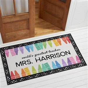 Color Crayon Personalized Oversized Doormat- 24x48 - 46995-O